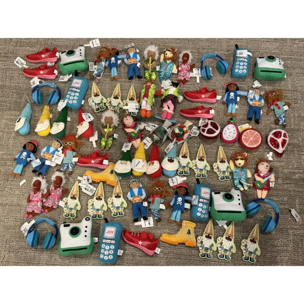 WONDERSHOP TARGET 2023 FELT XMAS ORNAMENTS LOT 66 PIRATE LLAMA GNOME SHOE BIRD